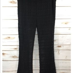 Black Lace Flare Boho Festival Pants